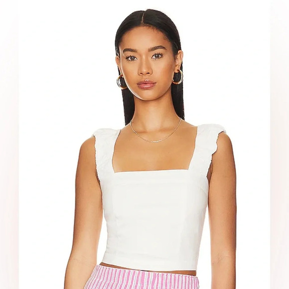 🆕 Free People Ashley Tank in Optic White SZ LG - Picture 1 of 6